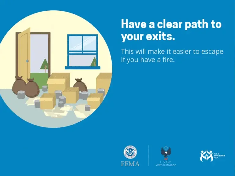 Keep your exits unobstructed: ensure a clutter-free path to safety in case of a fire.