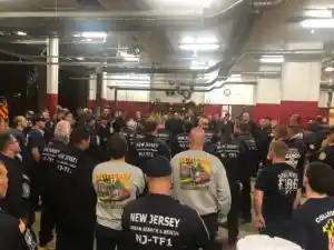 New Jersey USAR Task Force-1 Breaks Bread with Members while Returning from Hurricane Michael