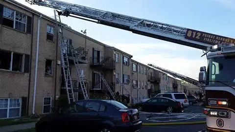 Truck and Chief Run 34 Apartment Fire