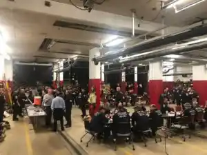 New Jersey USAR Task Force-1 Breaks Bread with Members while Returning from Hurricane Michael
