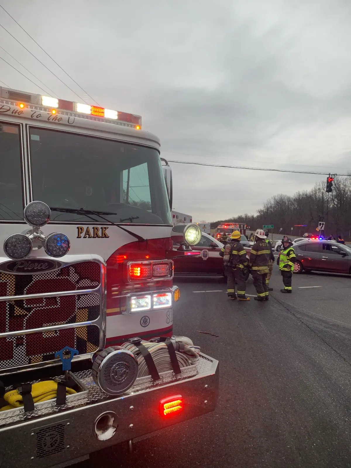 Engine, Ambulance, and Medic Run 2 Trapped at Campus Drive & Kenilworth Avenue