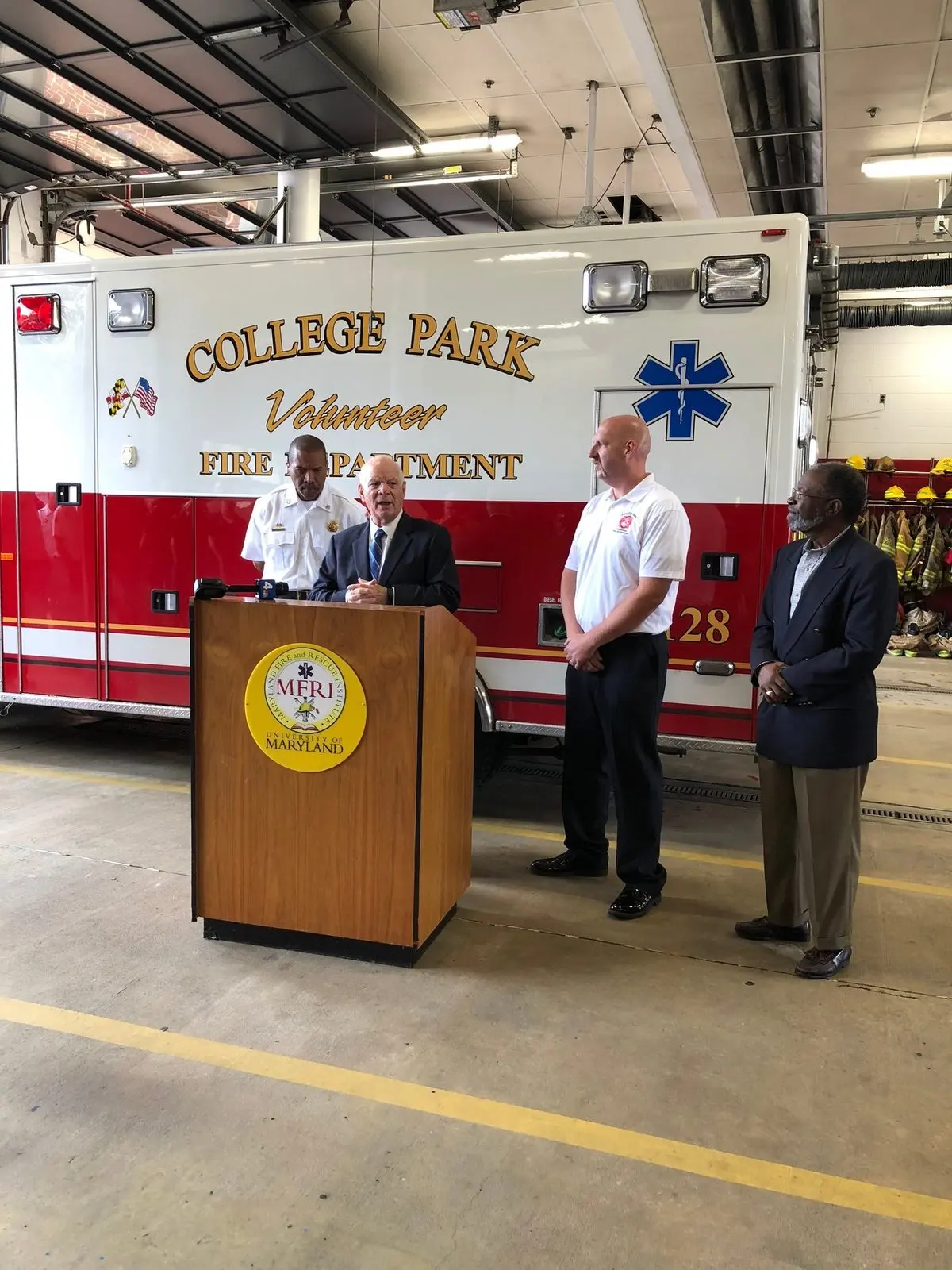 Senator Cardin Presents FEMA Grant at Press Conference